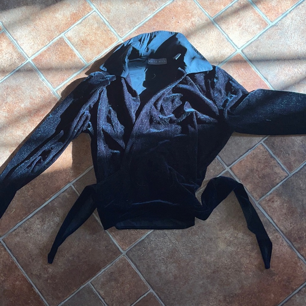 Black wrap blouse